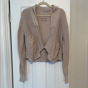 Beige Knit Cardigan Sweater